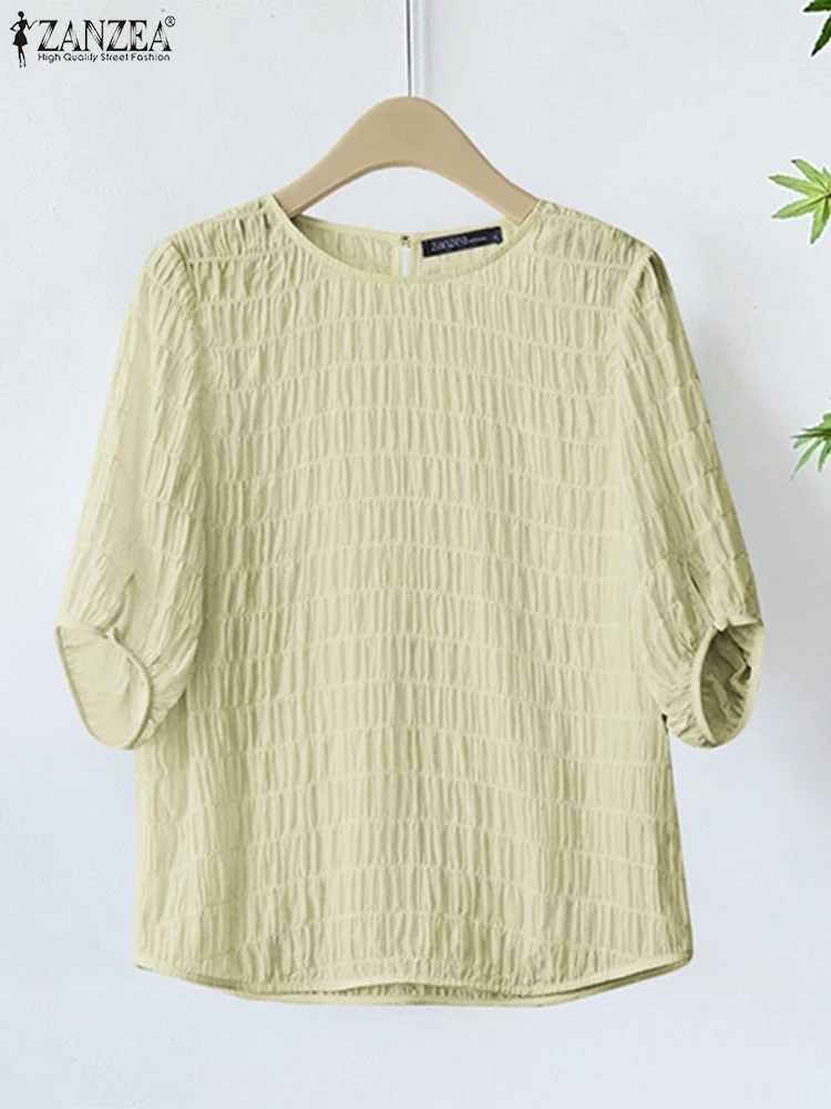 Women Blouse ZANZEA Fashion Solid Color Puff Sleeve 3/4 Sleeve Summer Top Tee O Neck Streetwear Blusas Oversize Tunic Tops S-3XL
Women Blouse ZANZEA Fashion Solid Color Puff Sleeve 3/4 Sleeve Summer Top Tee O Neck Streetwear Blusas Oversize Tunic Tops S-3XL