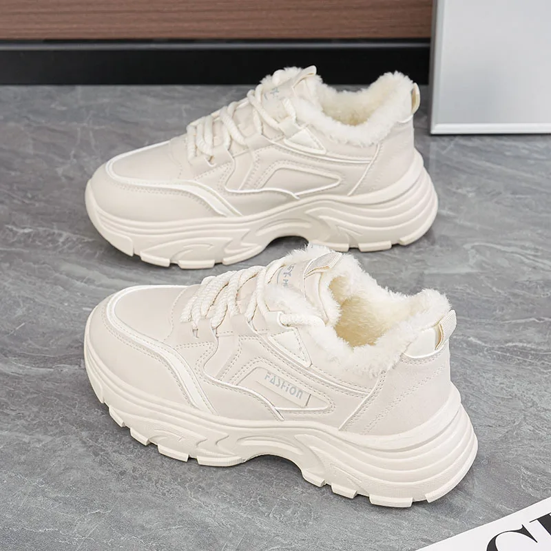 Fleece Lined Women's Winter Boots Thick Bottom Heightening Sports Casual Trendy White Sneakers Cotton Shoes
Fleece Lined Women's Winter Boots Thick Bottom Heightening Sports Casual Trendy White Sneakers Cotton Shoes