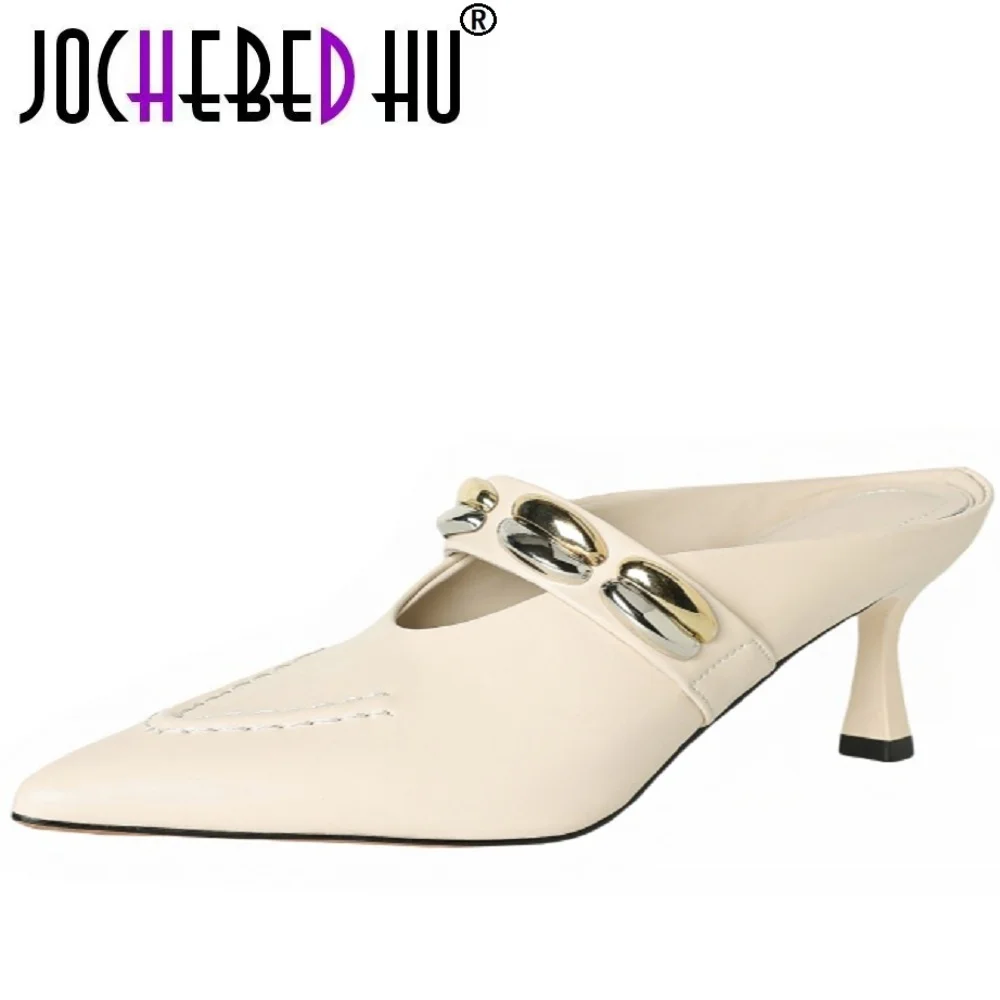 【EUNICE YUN】Women's Handmade Genuine Leather new pointed toe heel slippers toe sandals banquet slippers 34-40
【EUNICE YUN】Women's Handmade Genuine Leather new pointed toe heel slippers toe sandals banquet slippers 34-40
