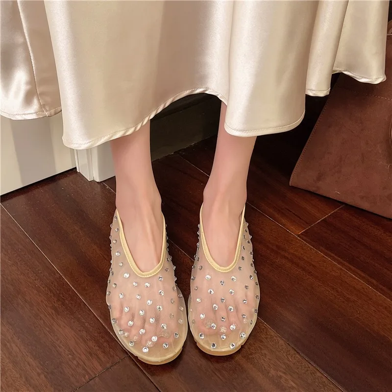 Luxury Sparkling Crystal Embellished Rivet Design Mesh Sandals 2025 Lightweight Breathable Flats Elegant Loafers Ballet Shoes
Luxury Sparkling Crystal Embellished Rivet Design Mesh Sandals 2025 Lightweight Breathable Flats Elegant Loafers Ballet Shoes