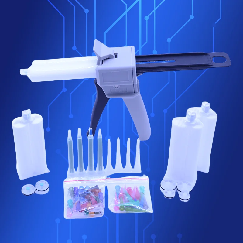 50ML Dual Ratio (2:1/1:1) Manual Dispensing Gun - AB Glue Cartridge with Mixing Nozzle, Free Shipping
50ML Dual Ratio (2:1/1:1) Manual Dispensing Gun - AB Glue Cartridge with Mixing Nozzle, Free Shipping