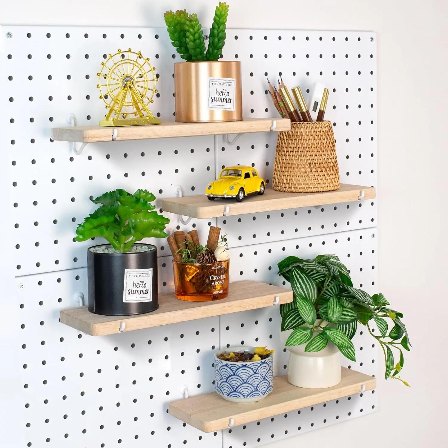 Solid Wood Pegboard Shelves with Hooks, 4-Pack for Craft Room, Garage, Gaming Room Accessories
Solid Wood Pegboard Shelves with Hooks, 4-Pack for Craft Room, Garage, Gaming Room Accessories
