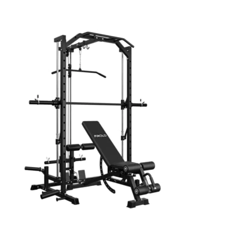 Home gym squat rack with steel frame, black finish, space-saving design, 1:1 ratio strength training, includes 8 free attachmen
Home gym squat rack with steel frame, black finish, space-saving design, 1:1 ratio strength training, includes 8 free attachmen