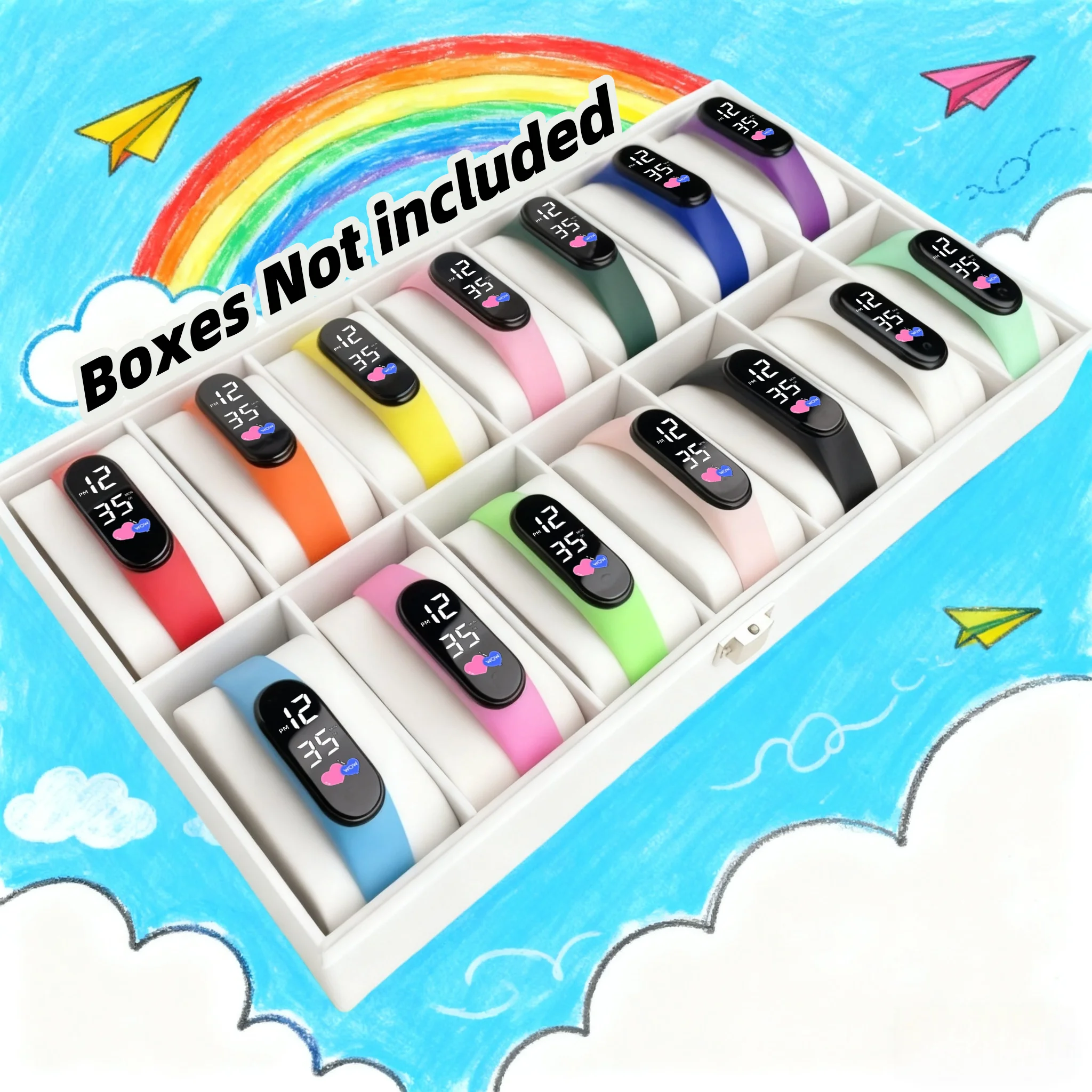 14Pcs Minimalist Double-Heart Digital Series Watch and Bracelet Set - Vibrant Digital Bracelet, Durable PVC Strap, Stylish
14Pcs Minimalist Double-Heart Digital Series Watch and Bracelet Set - Vibrant Digital Bracelet, Durable PVC Strap, Stylish