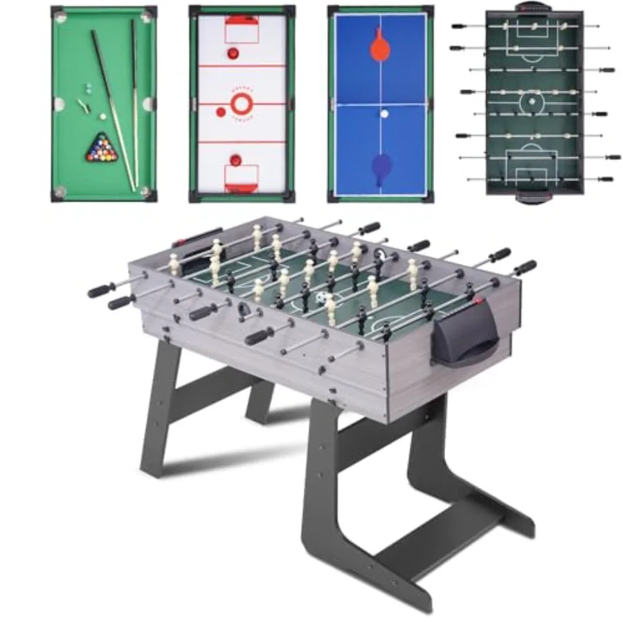 54" 4-in-1 Multi Game Table Foldable Combo Game Table Set with Ping Pong Hockey Pool Billiards and Foosball for Adults Home Gam
54" 4-in-1 Multi Game Table Foldable Combo Game Table Set with Ping Pong Hockey Pool Billiards and Foosball for Adults Home Gam