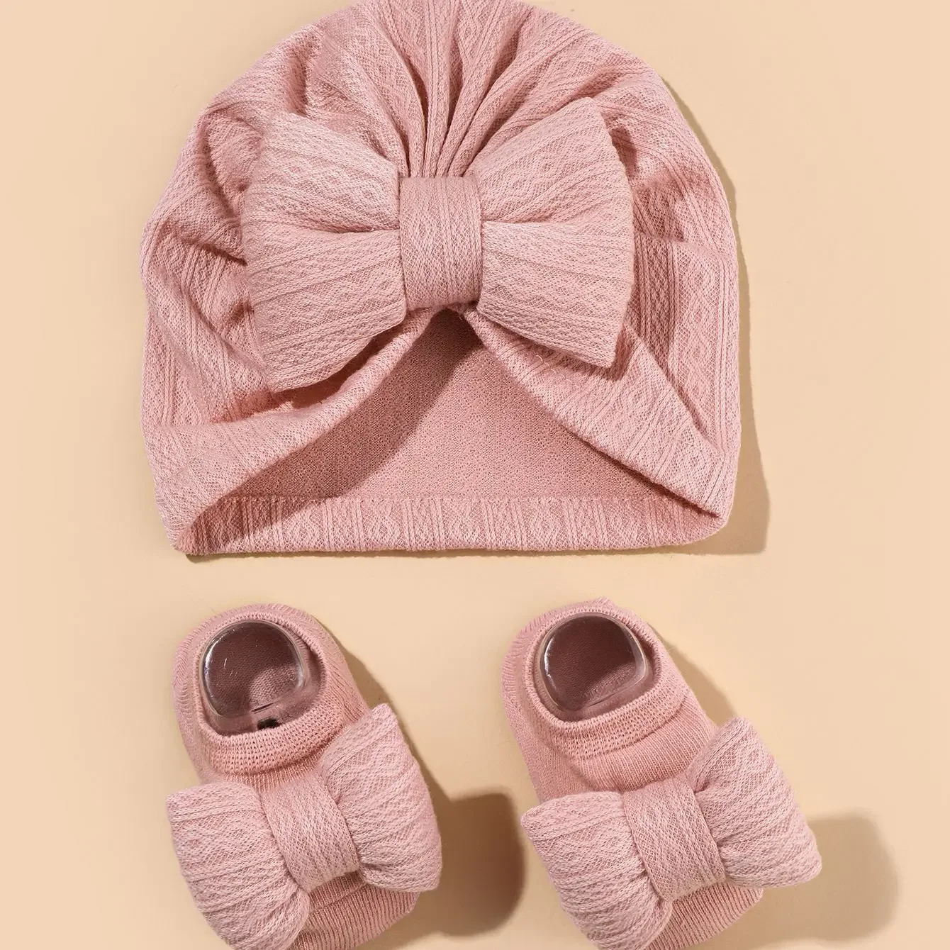 2Pcs Newborn Baby Bow Hat Socks Set Solid Color Cotton Infant Girls Turban Cap Anti-slip Socks
2Pcs Newborn Baby Bow Hat Socks Set Solid Color Cotton Infant Girls Turban Cap Anti-slip Socks