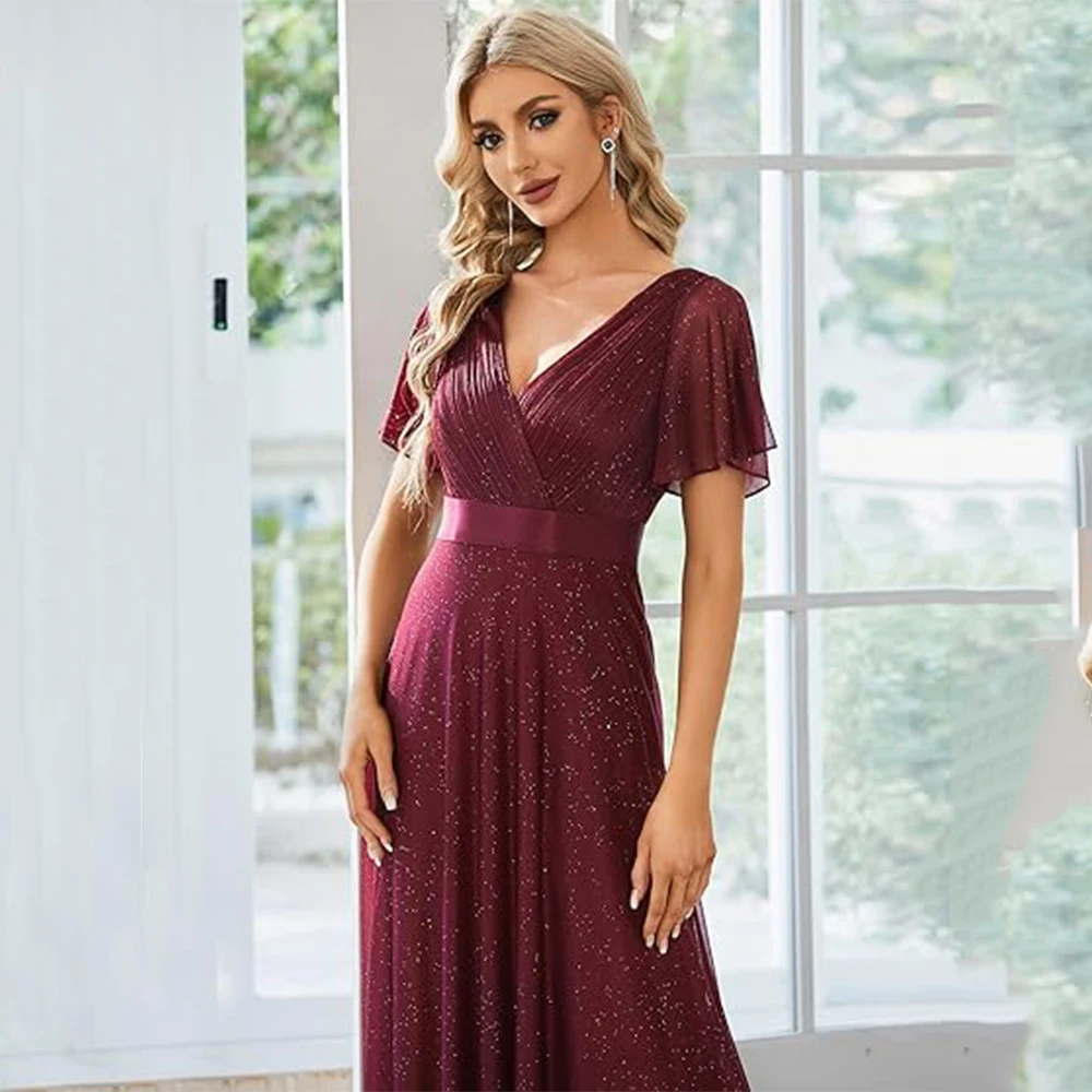 Customized Classic Chiffon Criss-Cross Sequined Sash Pleat A-line V-neck Long Dresses Bespoke Occasion Dresses Exquisite Fashion
Customized Classic Chiffon Criss-Cross Sequined Sash Pleat A-line V-neck Long Dresses Bespoke Occasion Dresses Exquisite Fashion