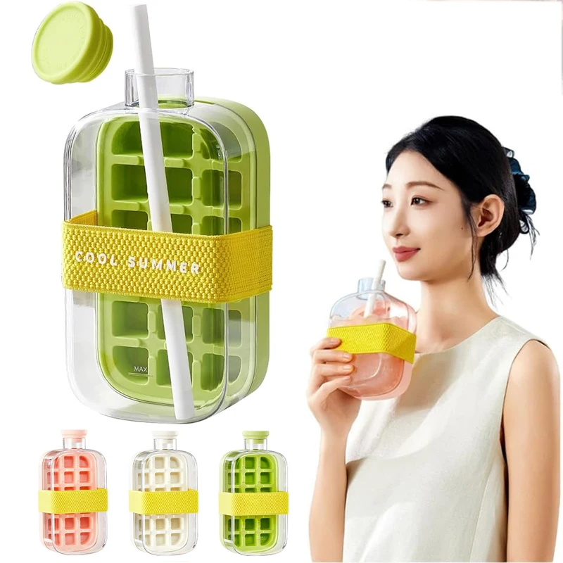 2-in-1 Ice Cube Tray With Straw Ice Making Box Pressing Mould Ice Box Drink Bottle Silicone Ice Cube Tray Outdoor Beverage Cup
2-in-1 Ice Cube Tray With Straw Ice Making Box Pressing Mould Ice Box Drink Bottle Silicone Ice Cube Tray Outdoor Beverage Cup
