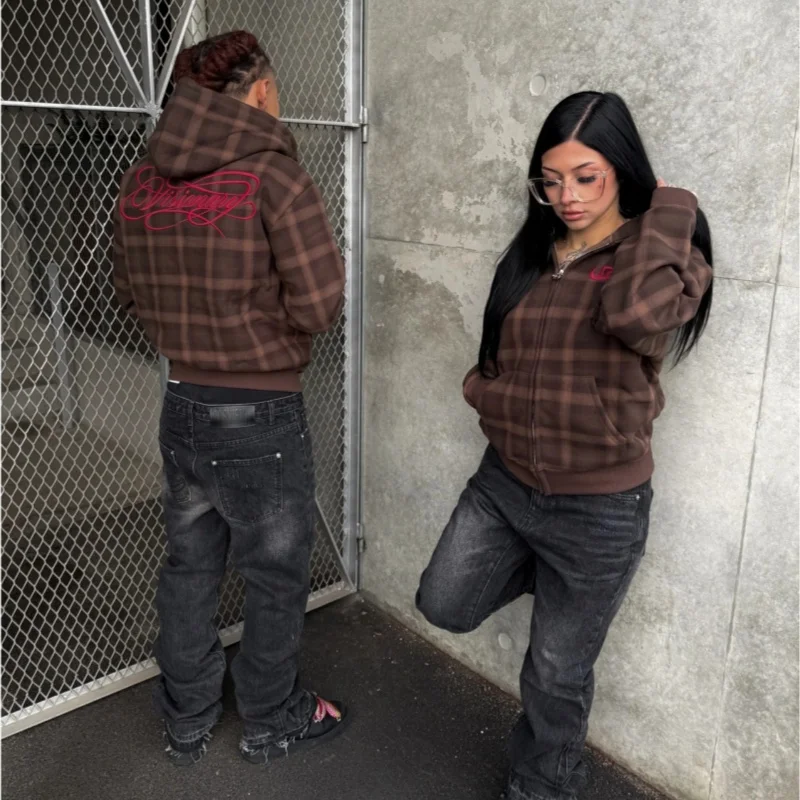 Checkered Street Trendy Checkered Hooded Zipper Cardigan Hoodie Unisex Cross border in Autumn 2026
Checkered Street Trendy Checkered Hooded Zipper Cardigan Hoodie Unisex Cross border in Autumn 2026