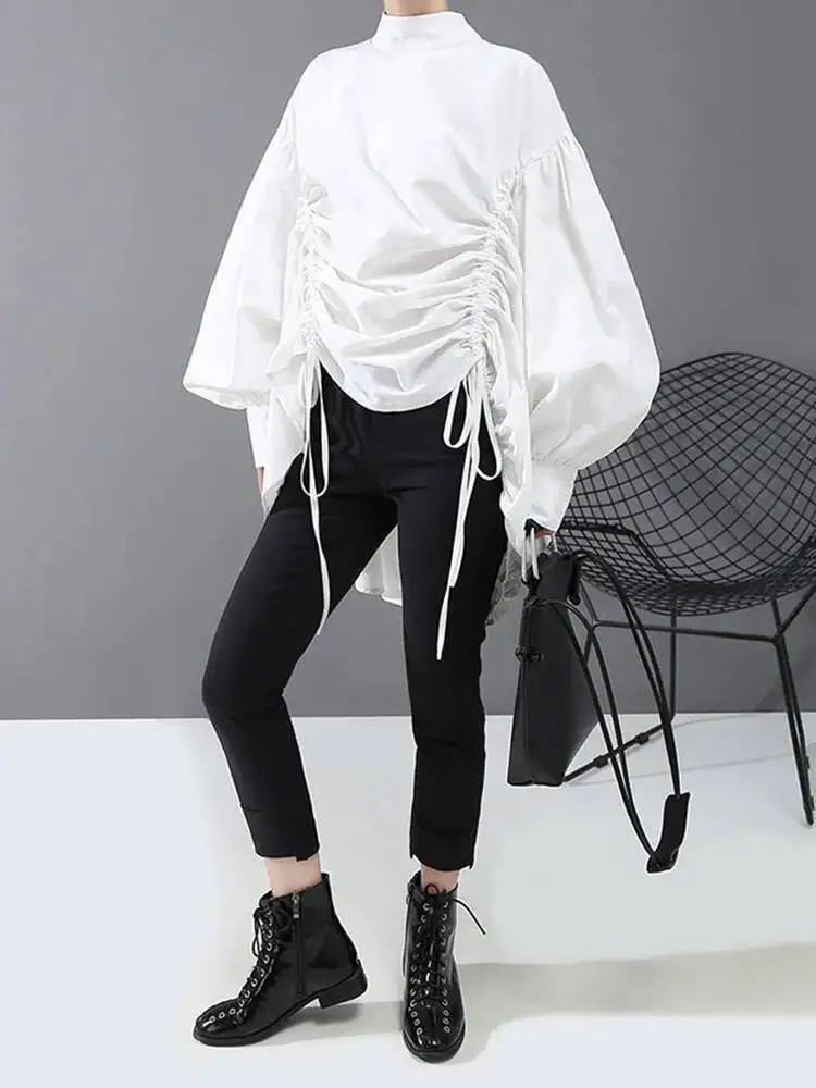 Drawstring Women Back Long Big Size Blouse New Satnd Collar Long Sleeve Loose Fit Shirt Fashion Spring Autumn 2026 19M06
Drawstring Women Back Long Big Size Blouse New Satnd Collar Long Sleeve Loose Fit Shirt Fashion Spring Autumn 2026 19M06