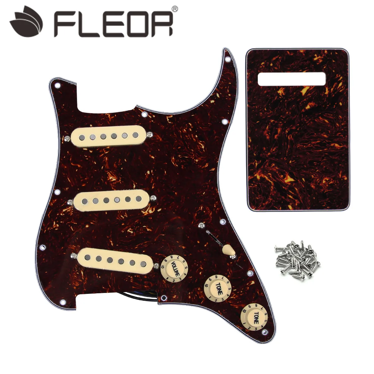 FLEOR коричневая черепаховая предварительно проводная гитарная накладка SSS 11 отверстий Alnico 5 Staggered с одной катушкой звукосниматели + задняя пластина + винты
FLEOR коричневая черепаховая предварительно проводная гитарная накладка SSS 11 отверстий Alnico 5 Staggered с одной катушкой звукосниматели + задняя пластина + винты