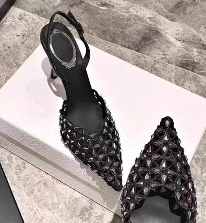 Summer Rhinestone Flower Embroidery Slingbacks Sandals Crystal Buckle Back Strap 6/8/10cm High Heels Woman Banquet Bling Shoes
Summer Rhinestone Flower Embroidery Slingbacks Sandals Crystal Buckle Back Strap 6/8/10cm High Heels Woman Banquet Bling Shoes