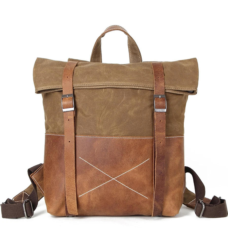 Retro men simple fashion canvas with leather crazy horse leather multi-function large capacity notebook travel backpack
Retro men simple fashion canvas with leather crazy horse leather multi-function large capacity notebook travel backpack