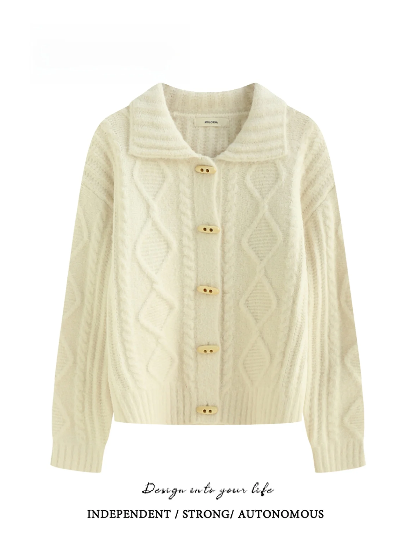 Thickened Long Sleeve Sweater Cardigan with Wooden Button Turn-down Collar Twist Design Warm Winter Outerwear for Young Women
Thickened Long Sleeve Sweater Cardigan with Wooden Button Turn-down Collar Twist Design Warm Winter Outerwear for Young Women