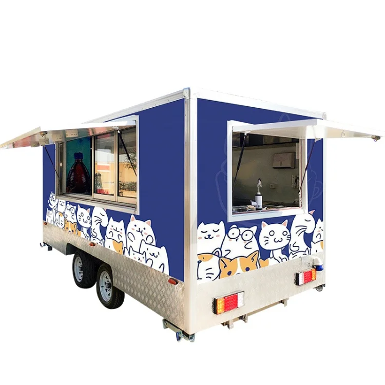 Custom Size Stainless Steel Mobile Kitchen Food Trailer Street Fast Food Cart for Hot Dogs Kiosk with Pizza BBQ Truck
Custom Size Stainless Steel Mobile Kitchen Food Trailer Street Fast Food Cart for Hot Dogs Kiosk with Pizza BBQ Truck