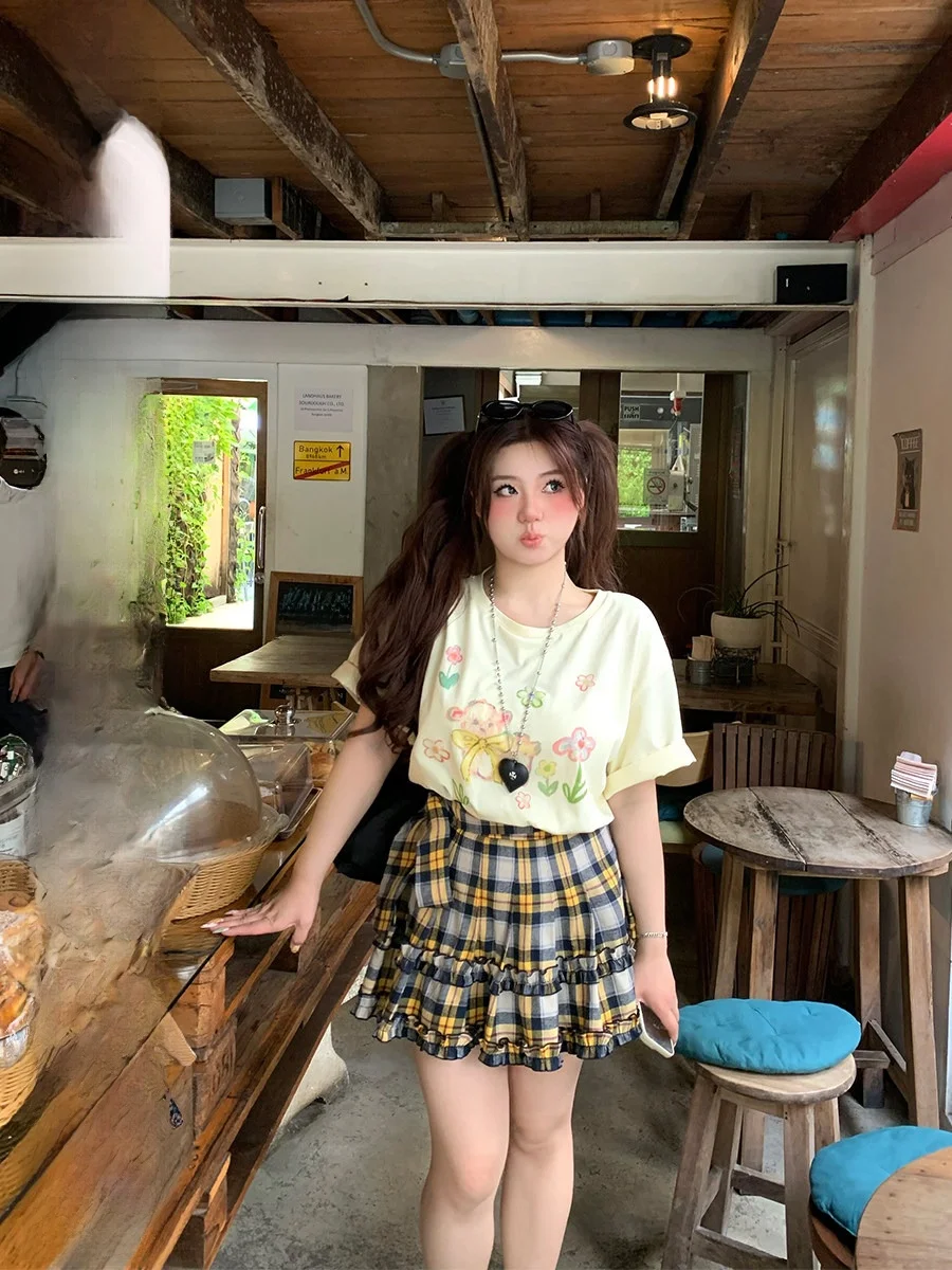 Annie Summer Plaid Skirt Women's plus Size Tie Waist Gingham Earlet A-Line Skirts Casual Style Loose Fit Ladies Skirts
Annie Summer Plaid Skirt Women's plus Size Tie Waist Gingham Earlet A-Line Skirts Casual Style Loose Fit Ladies Skirts