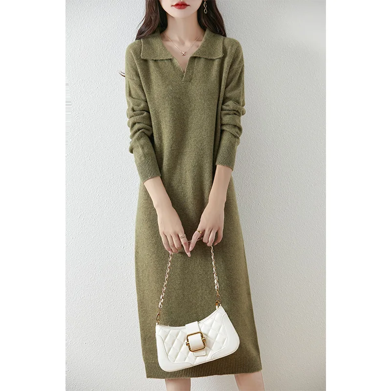 Модные осенне-зимние женские повседневные длинные платья, однотонный мягкий теплый пуловер, свитер из 100% мериносовой шерсти, трикотаж в консервативном стиле
Модные осенне-зимние женские повседневные длинные платья, однотонный мягкий теплый пуловер, свитер из 100% мериносовой шерсти, трикотаж в консервативном стиле