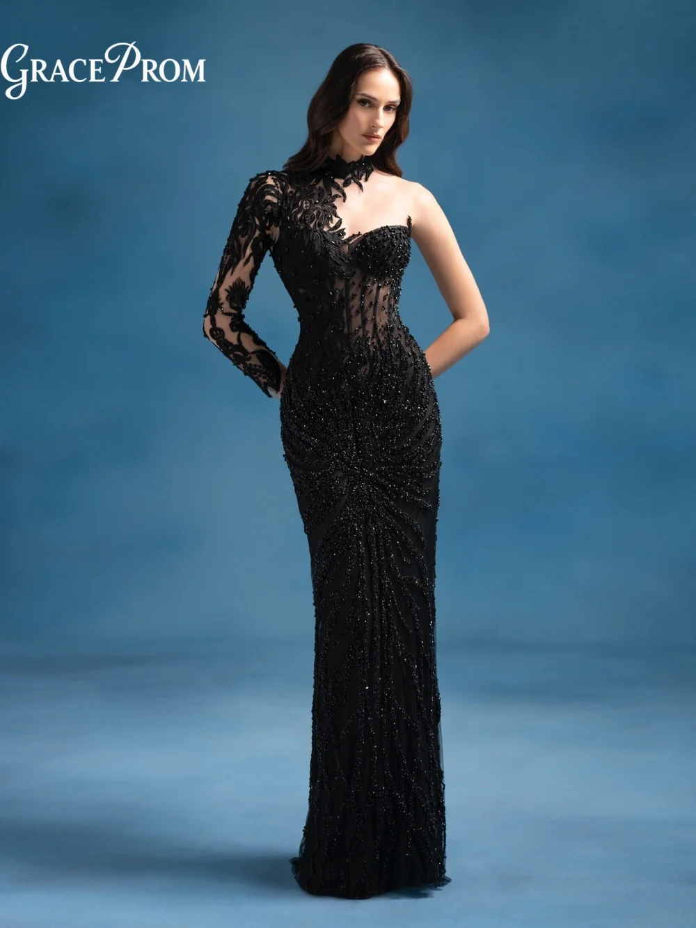 Luxurious Black High Neck One Shoulder Mermaid Evening Gown 2026 Sultry Beaded Lace Party Dress For Wedding Guests فساتين سهرة
Luxurious Black High Neck One Shoulder Mermaid Evening Gown 2026 Sultry Beaded Lace Party Dress For Wedding Guests فساتين سهرة