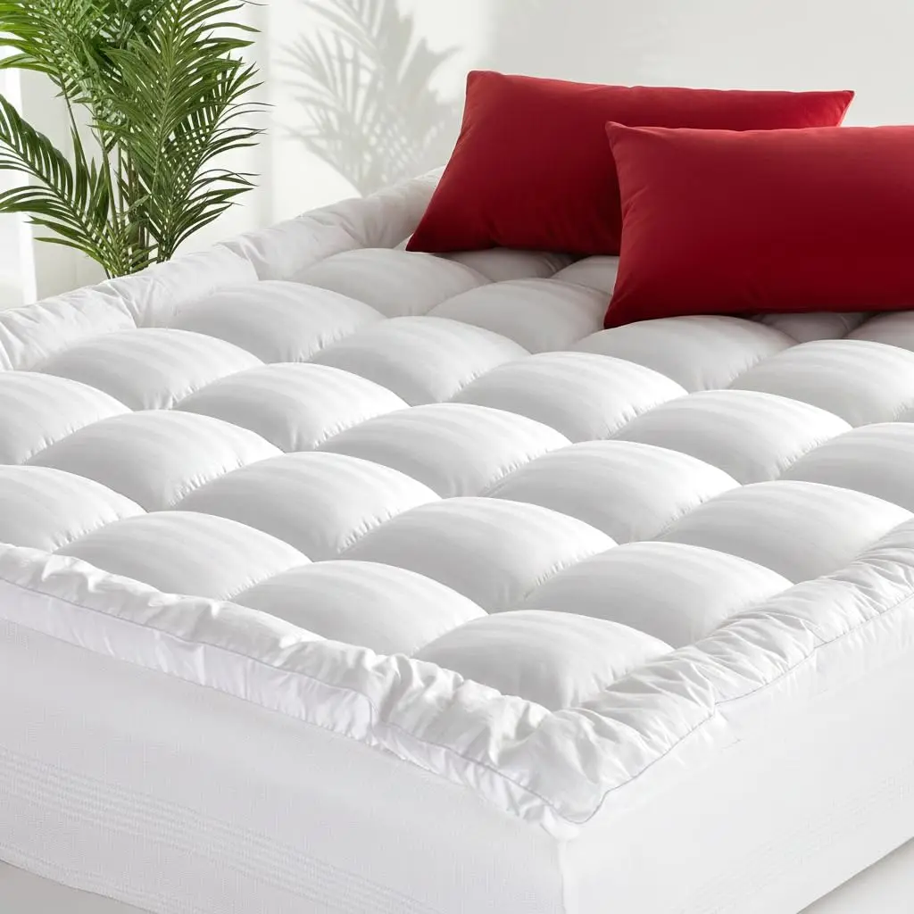 Queen Size Cotton Mattress Topper for Back Pain Relief - Breathable Thick Pad with Deep Pocket (60x80 Inches, White)
Queen Size Cotton Mattress Topper for Back Pain Relief - Breathable Thick Pad with Deep Pocket (60x80 Inches, White)