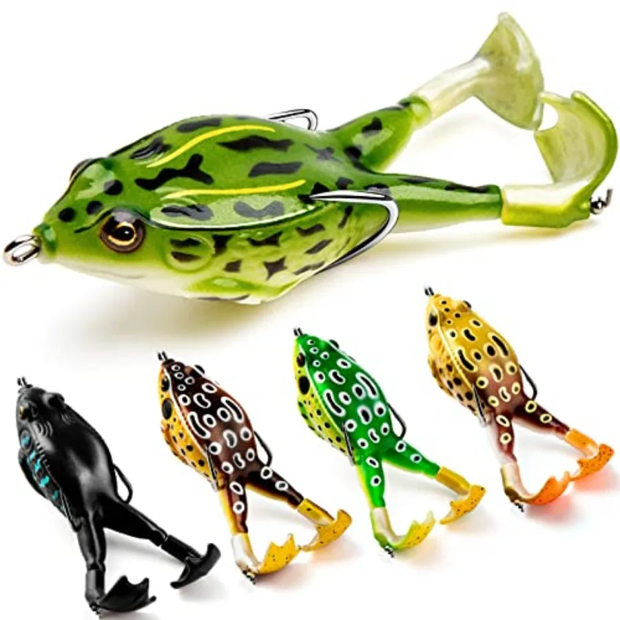 Topwater Frog Lure Bass Trout Fishing Lures Kit Set Realistic Prop Frog Soft Swimbait Floating Bait with Weedless Hooks for Fre
Topwater Frog Lure Bass Trout Fishing Lures Kit Set Realistic Prop Frog Soft Swimbait Floating Bait with Weedless Hooks for Fre