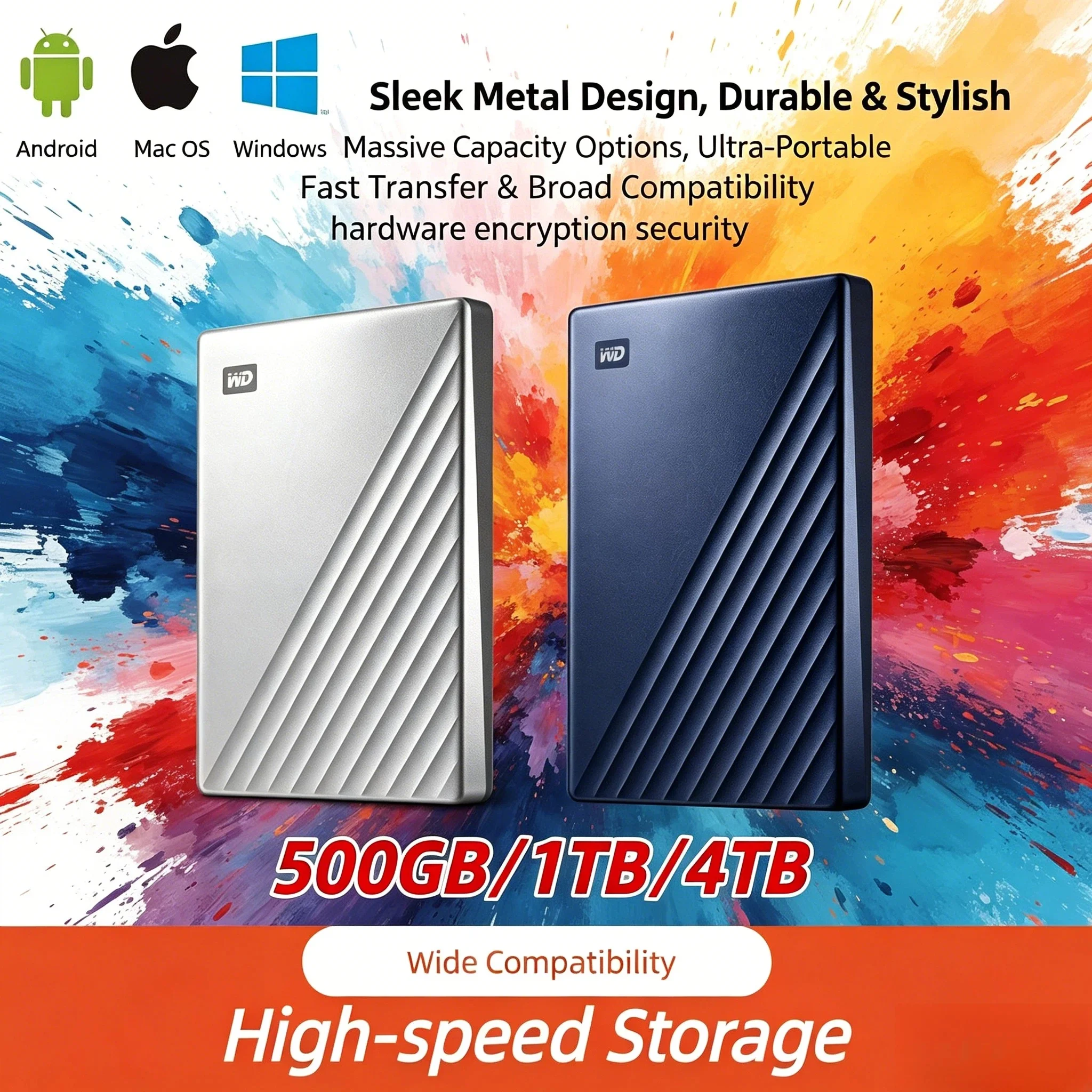 OEM For WD Metal Edition Expansion Portable Hard Drive My Passport Ultra Western Digital 500GB 1TB 2TB 4TB China Travel Pack
OEM For WD Metal Edition Expansion Portable Hard Drive My Passport Ultra Western Digital 500GB 1TB 2TB 4TB China Travel Pack