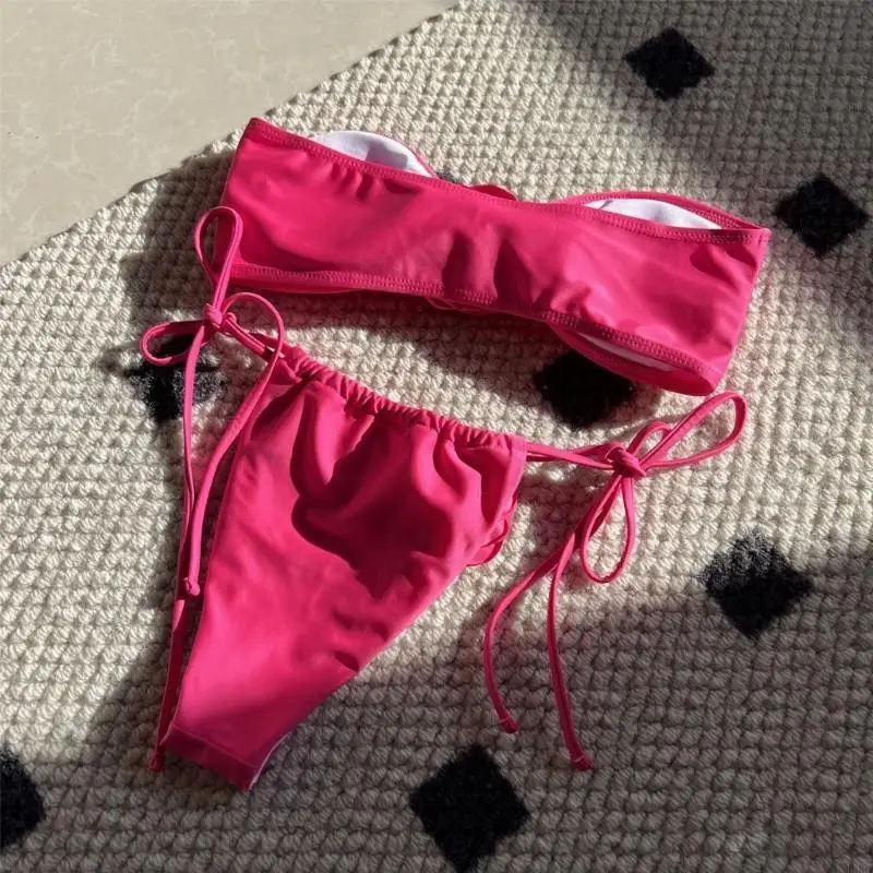 L38F Womens Bandeau Bikinis Set Bandeau Swimwear Strapless Bikinis Top and Side Tie Adjustable Bottom Two Pieces Bathing Suit
L38F Womens Bandeau Bikinis Set Bandeau Swimwear Strapless Bikinis Top and Side Tie Adjustable Bottom Two Pieces Bathing Suit