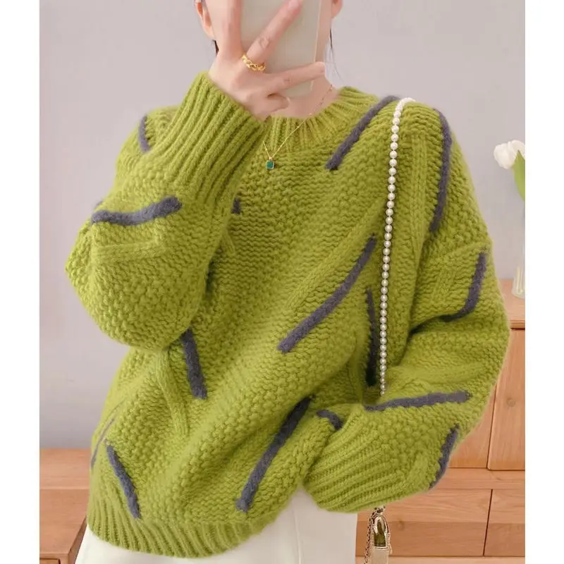 Autumn Winter Knited Women Sweater Pullovers 2022 New Fall O-Neck Loose Pullovers High Quality Casual Jumper Women Sweater H84
Autumn Winter Knited Women Sweater Pullovers 2022 New Fall O-Neck Loose Pullovers High Quality Casual Jumper Women Sweater H84