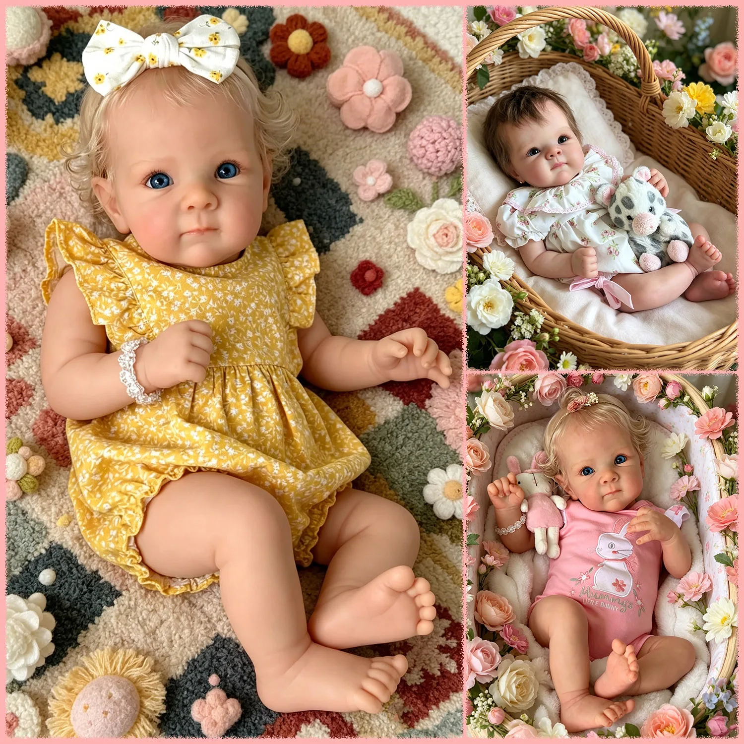 18inch Bettie Cotton body/Full vinyl girl body Lifelike Reborn Doll Multiple Layers Painting With Visbile Veins Hand Root Hair
18inch Bettie Cotton body/Full vinyl girl body Lifelike Reborn Doll Multiple Layers Painting With Visbile Veins Hand Root Hair