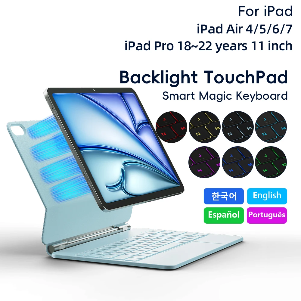 Magic Keyboard for iPad Air 4 Air 5 Air 6 Air 7 11 inch case for iPad Pro 11 inch 2018-2022 Generation Cover Smart Cover
Magic Keyboard for iPad Air 4 Air 5 Air 6 Air 7 11 inch case for iPad Pro 11 inch 2018-2022 Generation Cover Smart Cover