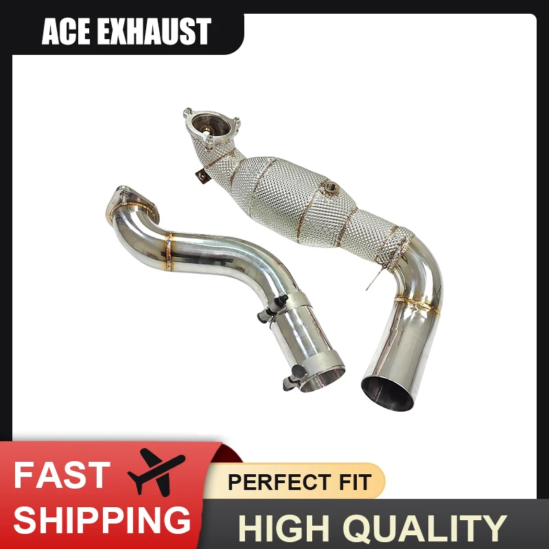 ACE Free Flow Exhaust Downpipe for Mercedes Benz A35 CLA35 GLB35 2.0T SUS304 Heat shield High Quality SUS304 Exhaust Pipe
ACE Free Flow Exhaust Downpipe for Mercedes Benz A35 CLA35 GLB35 2.0T SUS304 Heat shield High Quality SUS304 Exhaust Pipe