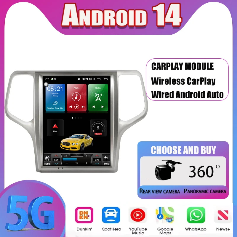 Carplay GPS для Jeep Grand Cherokee 2008-2013, автомобильный радиоприемник Android 13, мультимедийный плеер, автоматический сенсорный экран, DSP, стерео головное устройство
Carplay GPS для Jeep Grand Cherokee 2008-2013, автомобильный радиоприемник Android 13, мультимедийный плеер, автоматический сенсорный экран, DSP, стерео головное устройство