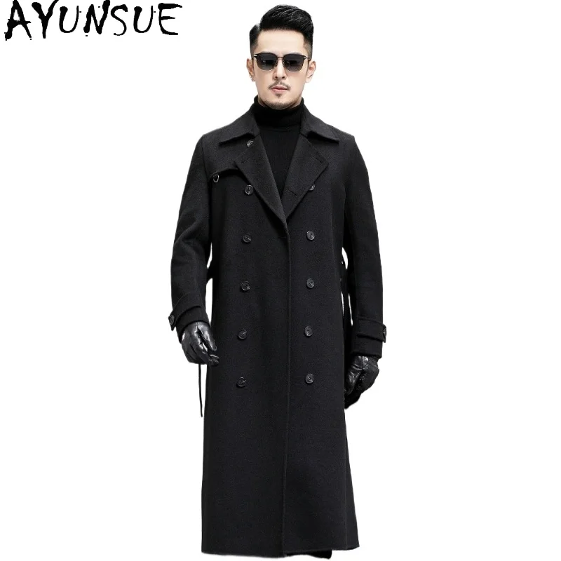 AYUNSUE High Quality Double-sided 100% Wool Coat Man Autumn Winter Long Wool Jacket Trench Coats Mens Clothing with Belt Outwear
AYUNSUE High Quality Double-sided 100% Wool Coat Man Autumn Winter Long Wool Jacket Trench Coats Mens Clothing with Belt Outwear
