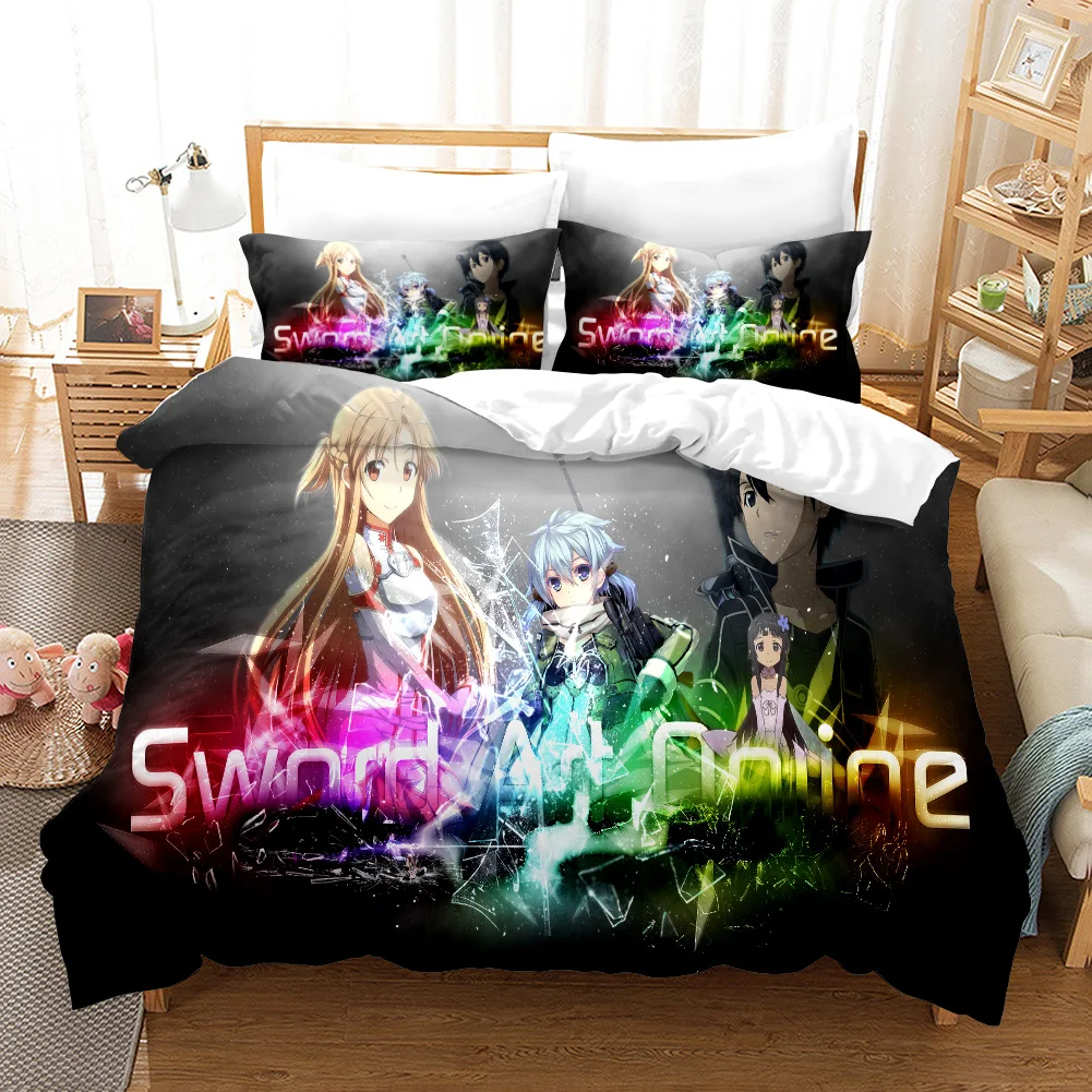 High Quality 3D Digital Printed Sword Art Online Pattern Duvet Cover with Pillow Cover Bedding Set Anime Bed Set Bedroom Deocr
High Quality 3D Digital Printed Sword Art Online Pattern Duvet Cover with Pillow Cover Bedding Set Anime Bed Set Bedroom Deocr