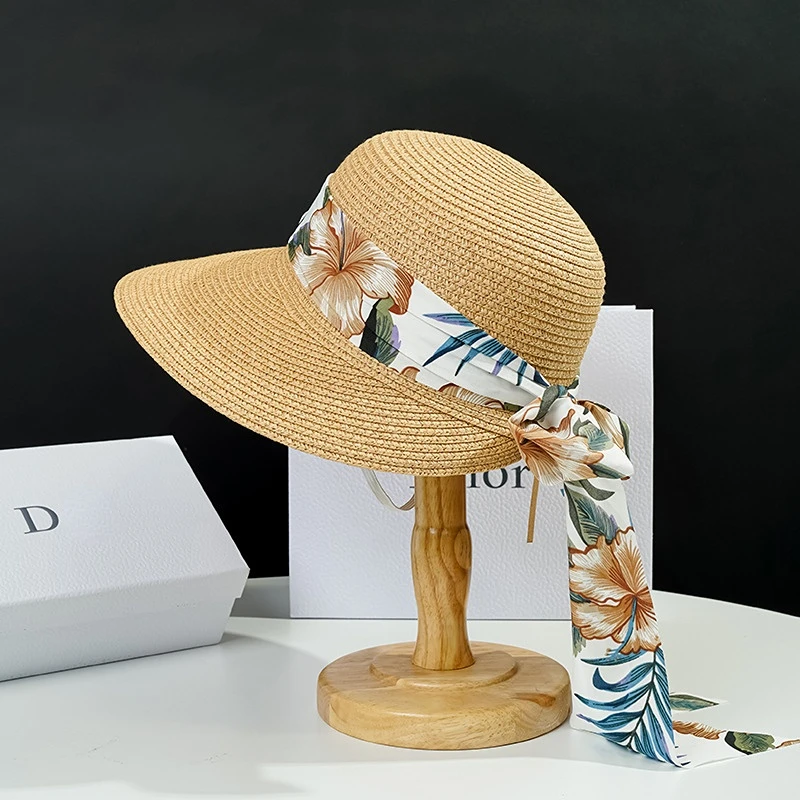 Sun Hats for Women Wide Large Brim wirth Ribbon Silk Scarf Solid Girl Straw Beach Hat Summer Fashion Ladies Panama Sun Caps
Sun Hats for Women Wide Large Brim wirth Ribbon Silk Scarf Solid Girl Straw Beach Hat Summer Fashion Ladies Panama Sun Caps