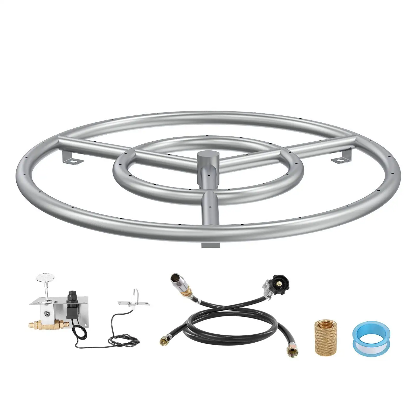 18 inch Round Drop-in Fire Pit Pan, Stainless Steel Fire Pit Burner Kit, Natural & Propane Gas Fire Pan with 150,000 BTU
18 inch Round Drop-in Fire Pit Pan, Stainless Steel Fire Pit Burner Kit, Natural & Propane Gas Fire Pan with 150,000 BTU