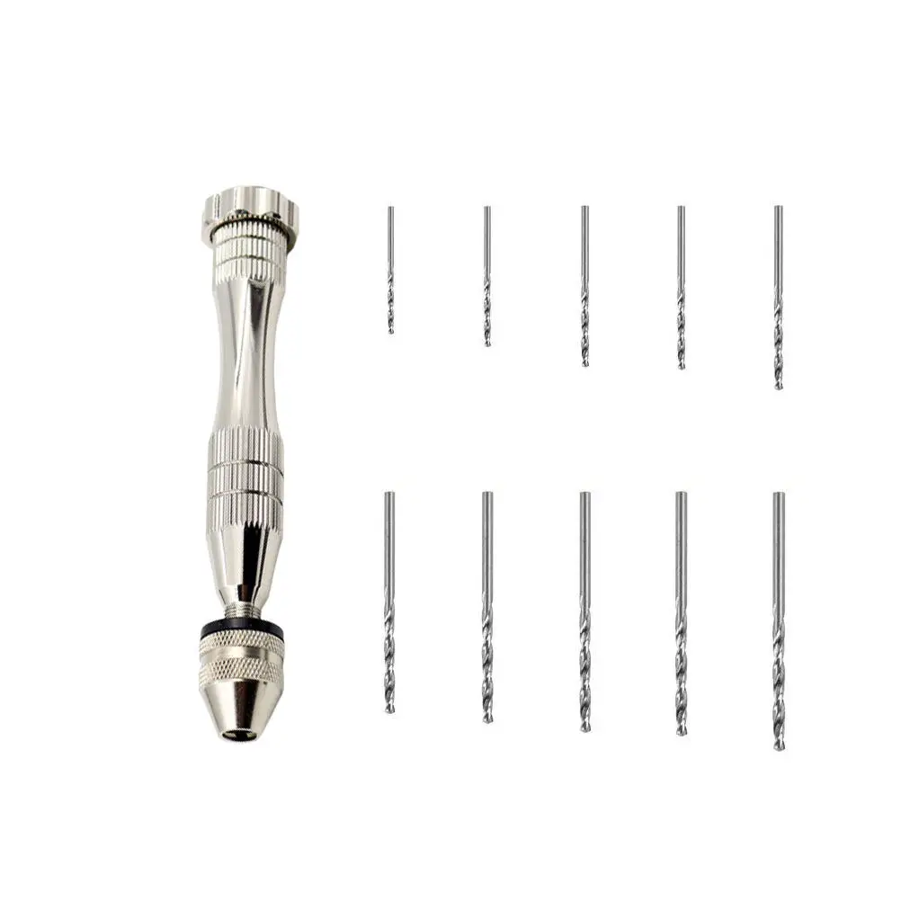 11Pcs Hand Drill Set Single Ended Pin Vise Manual Wire Gauge Bit Holder Rotary Twisting Tool for Jewelry Beads Amber Walnut DIY
11Pcs Hand Drill Set Single Ended Pin Vise Manual Wire Gauge Bit Holder Rotary Twisting Tool for Jewelry Beads Amber Walnut DIY