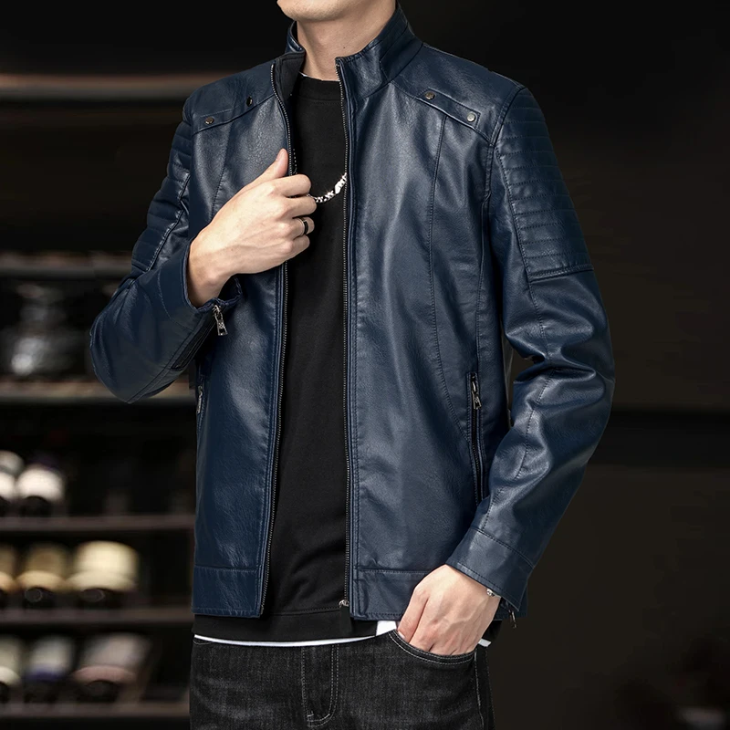 Mens Slim Fit PU Brand Leather Jackets Fashion Men Casual Zipper Clothing Autumn Streetwear Winter Faux Leather Biker Coats
Mens Slim Fit PU Brand Leather Jackets Fashion Men Casual Zipper Clothing Autumn Streetwear Winter Faux Leather Biker Coats