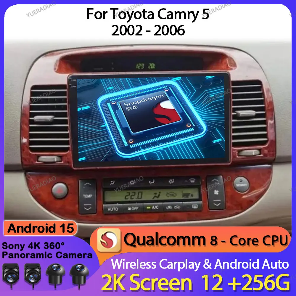Android 15 Car Radio For Toyota Camry 5 XV 30 2001 - 2006 QLED 4G LTE 5G WIFI 2DIN GPS NAVI Multimedia Stereo Video Player BT
Android 15 Car Radio For Toyota Camry 5 XV 30 2001 - 2006 QLED 4G LTE 5G WIFI 2DIN GPS NAVI Multimedia Stereo Video Player BT