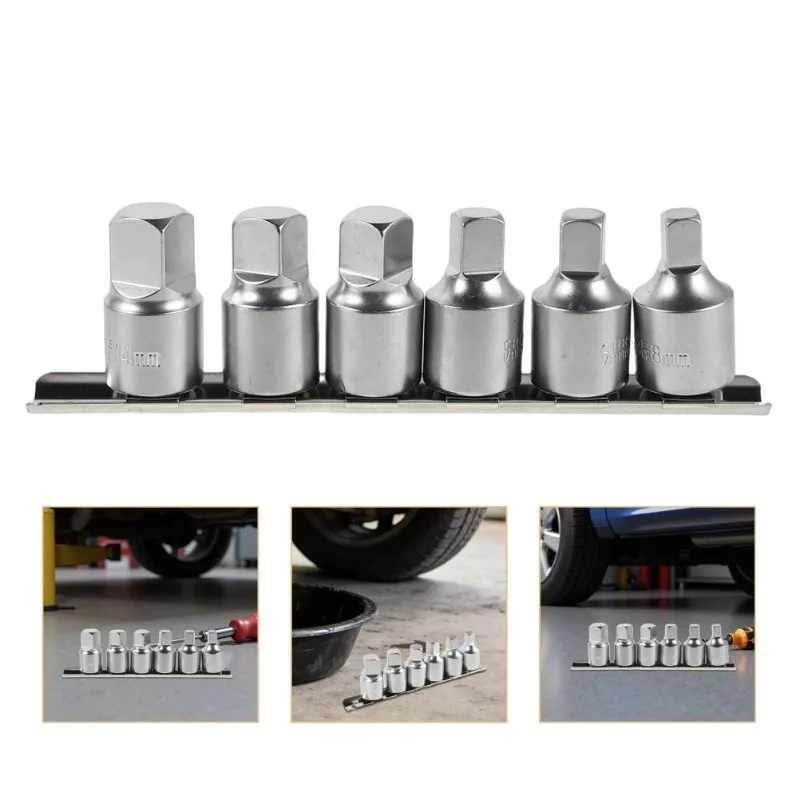 6 Piece Oil Sump Drain Plug Socket Set 1/2inch 8 10 12 14mm 3/8inch Steel Kit for Car Truck Auto Repair Mechanic Garage DIY
6 Piece Oil Sump Drain Plug Socket Set 1/2inch 8 10 12 14mm 3/8inch Steel Kit for Car Truck Auto Repair Mechanic Garage DIY