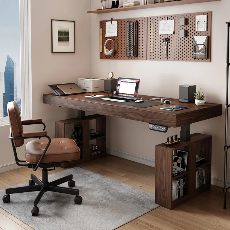 Solid wood electric lifting storage light luxury modern book study desk office computer
Solid wood electric lifting storage light luxury modern book study desk office computer