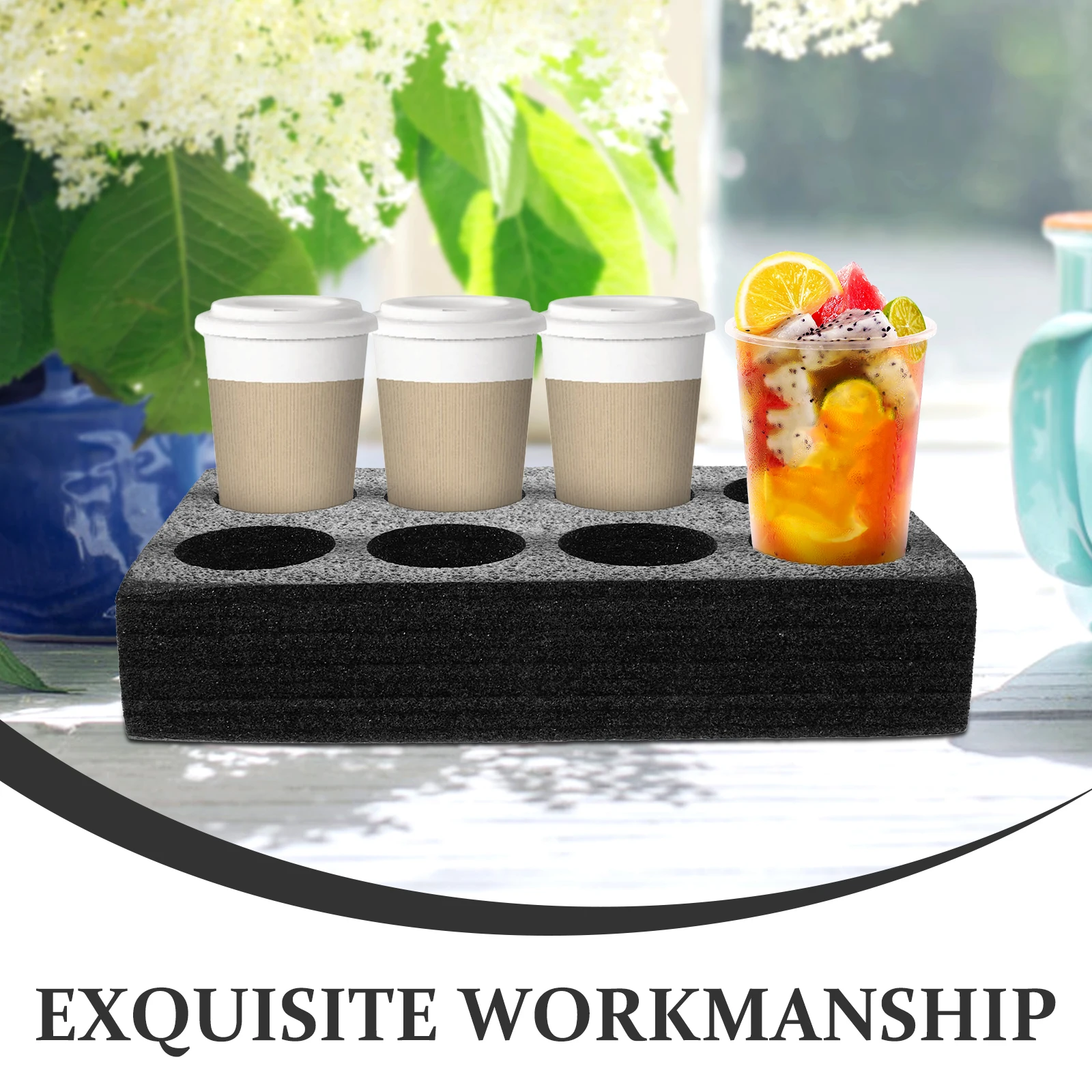 Cup Tray 8-Cup Drink Carrier Takeout Coffee Cup Holder Tray Beverage Accessory Pearl Cotton Safe Practical Food
Cup Tray 8-Cup Drink Carrier Takeout Coffee Cup Holder Tray Beverage Accessory Pearl Cotton Safe Practical Food