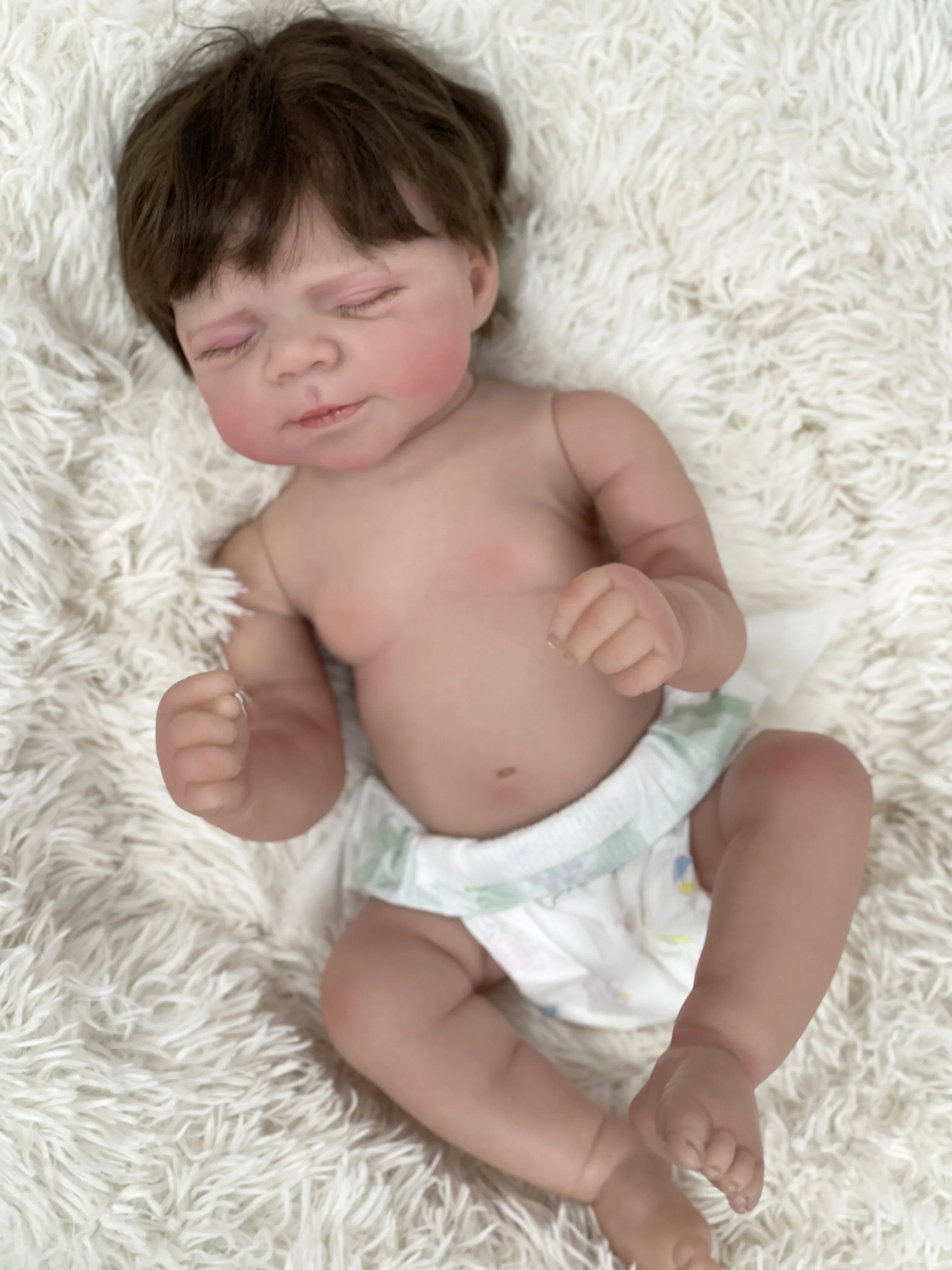 19inch Pascale Soft Full Vinyl Body Lifelike Reborn Baby Doll Multiple Layers Painting 3D Skin with Hand-Rooted Hair
19inch Pascale Soft Full Vinyl Body Lifelike Reborn Baby Doll Multiple Layers Painting 3D Skin with Hand-Rooted Hair
