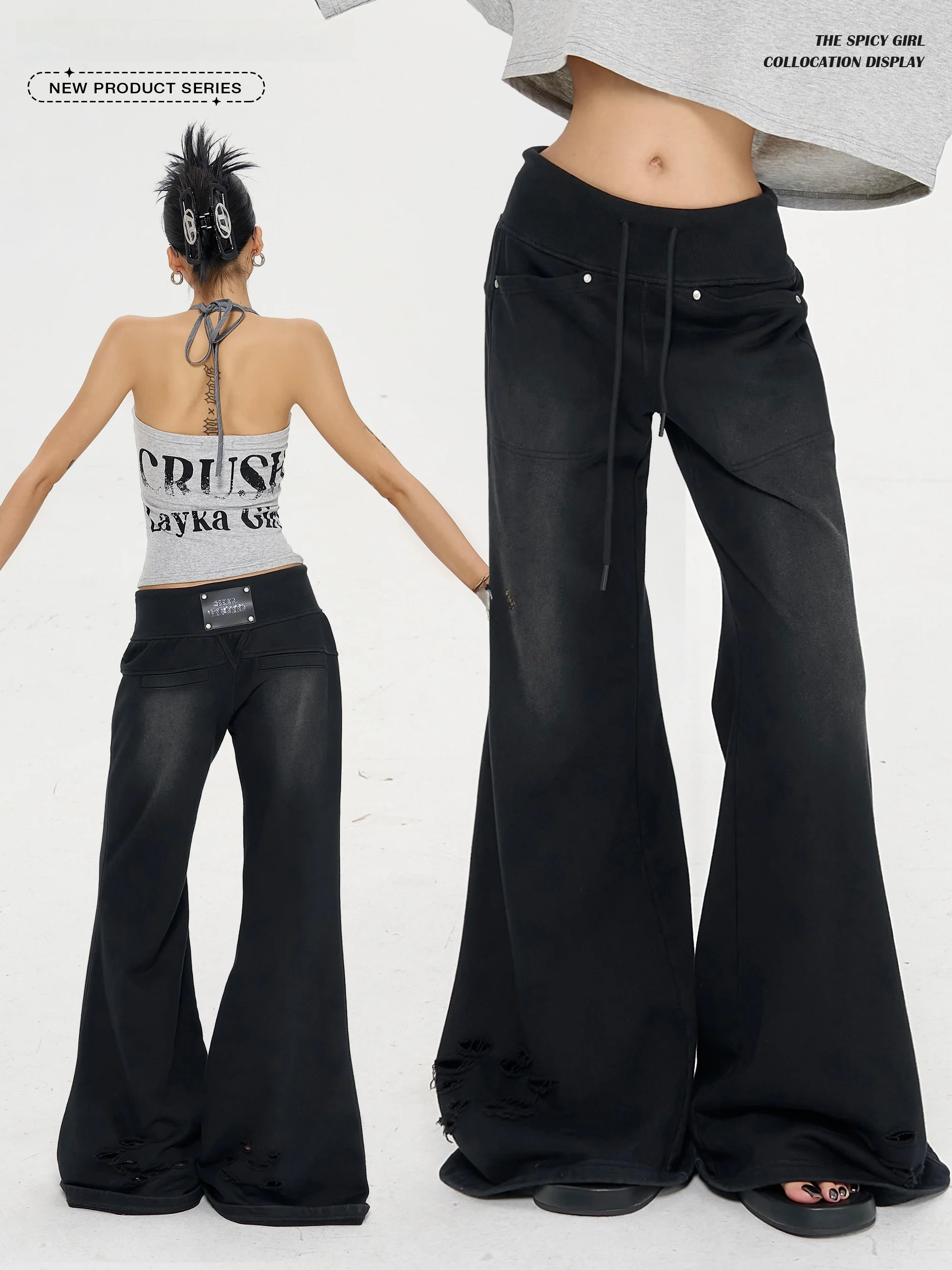 Street Sle Low Waist Slim Fit Flared Pants Women's Bla Casual Knitted Cotton Trousers Vintage Design Trendy Girl Jeans
Street Sle Low Waist Slim Fit Flared Pants Women's Bla Casual Knitted Cotton Trousers Vintage Design Trendy Girl Jeans