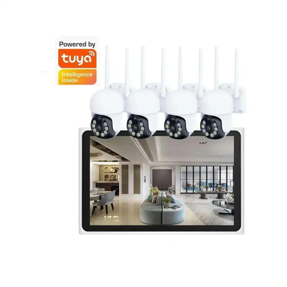 4CH Tuya NVR KIT With 3MP Wifi PTZ Camera HD 3.0MP Wireless 360 Degree CCTV Security System 10.0inch LCD NVR System Kit
4CH Tuya NVR KIT With 3MP Wifi PTZ Camera HD 3.0MP Wireless 360 Degree CCTV Security System 10.0inch LCD NVR System Kit
