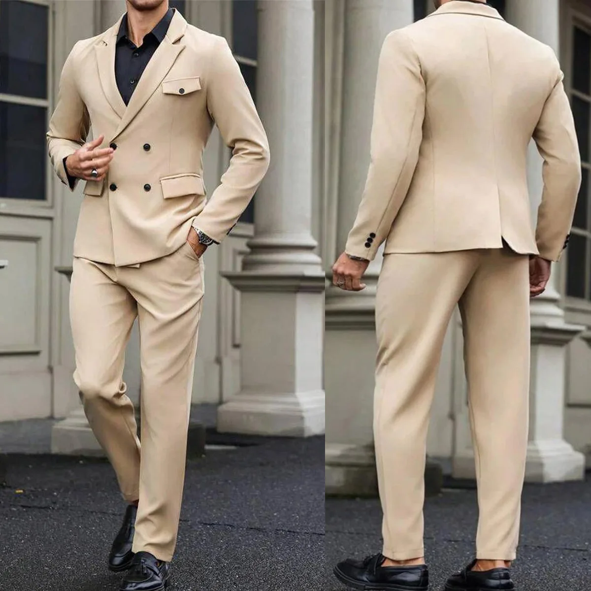 Men's 2-piece Suit Set Italian Handmade Custom Serge Suit Jacket Pants Double Breasted Business Slim Fit Banquet Man Suit
Men's 2-piece Suit Set Italian Handmade Custom Serge Suit Jacket Pants Double Breasted Business Slim Fit Banquet Man Suit