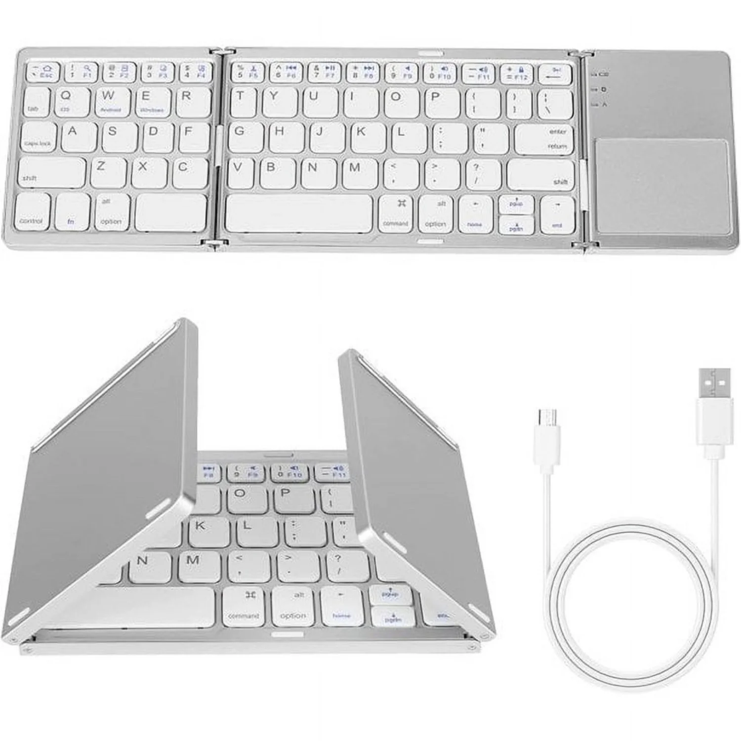 Tri-Folding Bluetooth Keyboard with Touchpad, Rechargeable Wireless BT Keyboard for Android Windows System Devices - Portable fo
Tri-Folding Bluetooth Keyboard with Touchpad, Rechargeable Wireless BT Keyboard for Android Windows System Devices - Portable fo