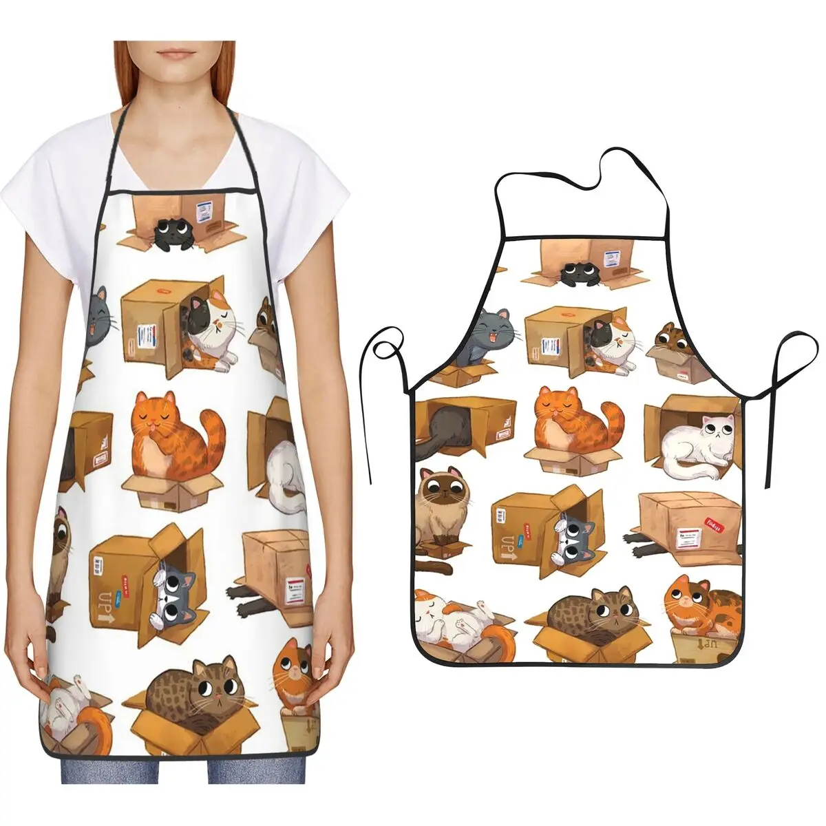 Cats In Boxes Aprons Chef Cooking Baking Tablier Sleeveless Bib Kitchen Cleaning Pinafore for Women Men Painting
Cats In Boxes Aprons Chef Cooking Baking Tablier Sleeveless Bib Kitchen Cleaning Pinafore for Women Men Painting
