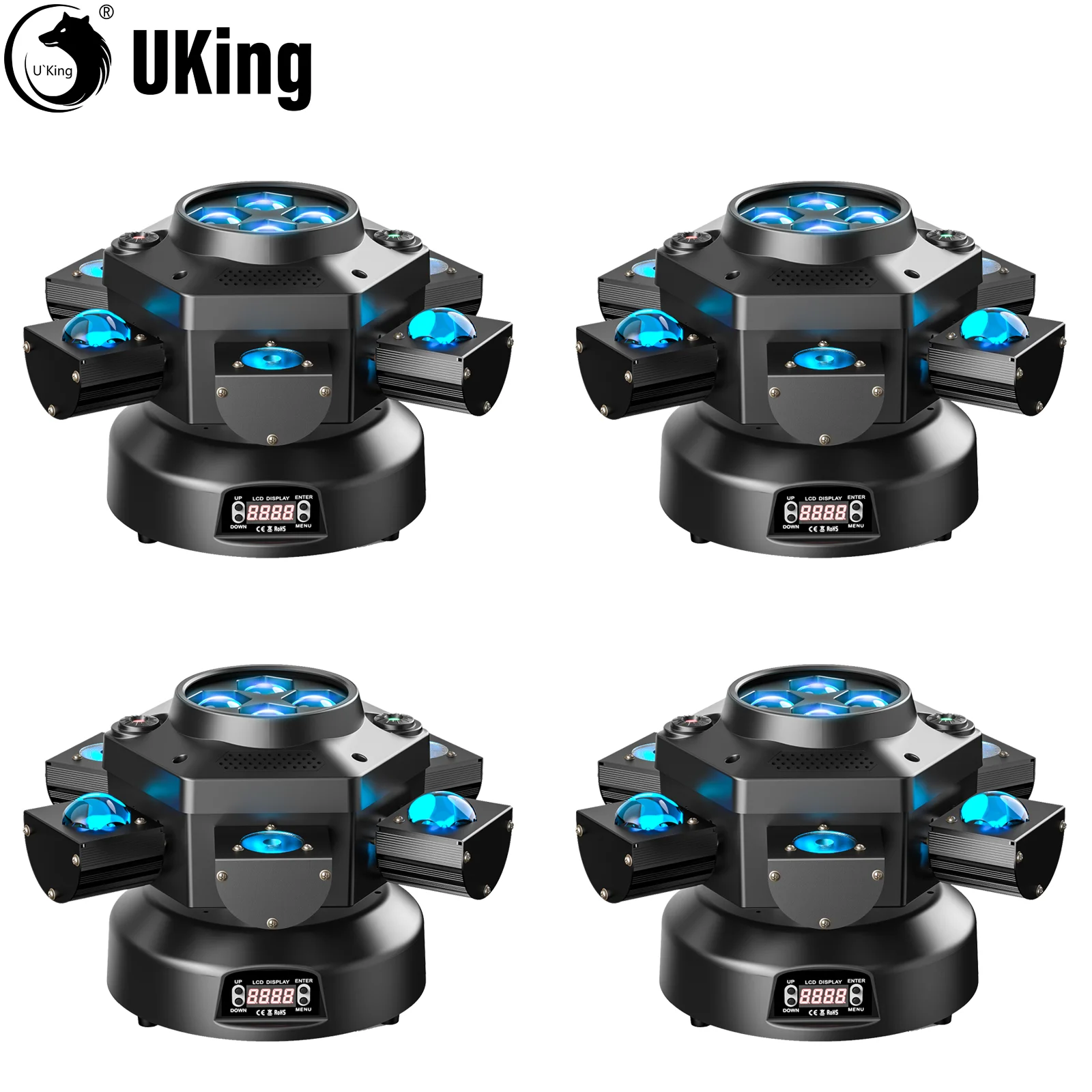 U'King 4Pcs 150W Six-Arm Moving Head Lights RGBW LED DJ Lights DMX512 Stage Effect Lights For Wedding Disco Party KTV Show Bar
U'King 4Pcs 150W Six-Arm Moving Head Lights RGBW LED DJ Lights DMX512 Stage Effect Lights For Wedding Disco Party KTV Show Bar