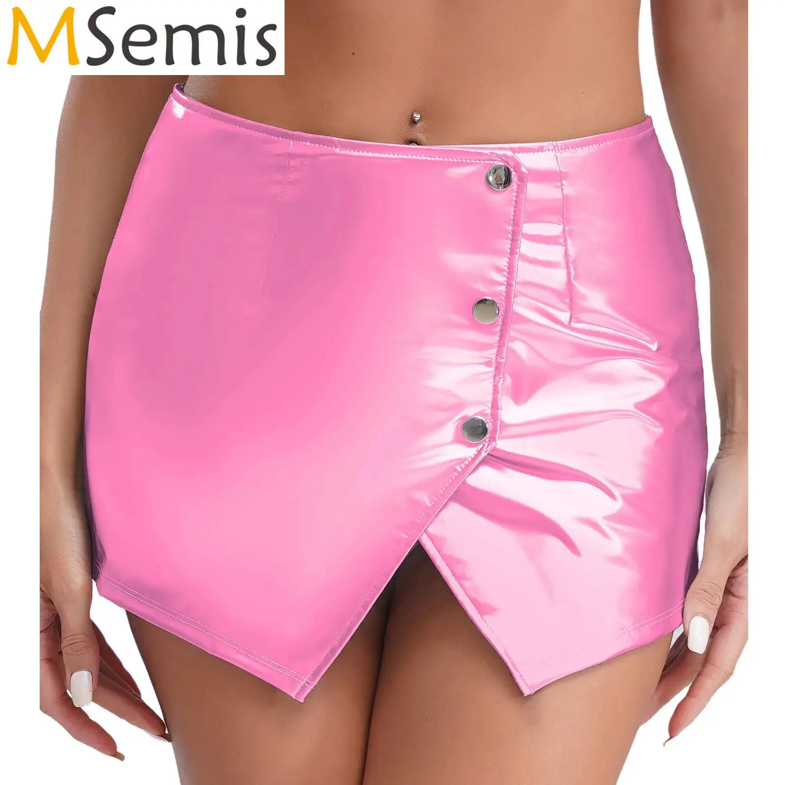 Womens Buttons Back Zipper Closure Club Skirts Metallic Sexy Front Split Mini Skirt Shiny Short Skirt Bar Clubwear Holographic
Womens Buttons Back Zipper Closure Club Skirts Metallic Sexy Front Split Mini Skirt Shiny Short Skirt Bar Clubwear Holographic