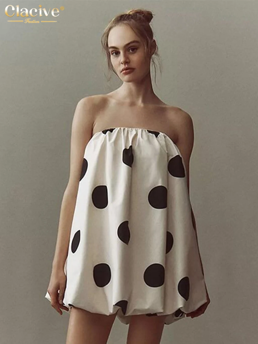 Clacive Summer Loose Print Women's Dress 2025 Sexy Strapless Sleeveless Mini Dresses Elegant Classic Pleated Female Party Dress
Clacive Summer Loose Print Women's Dress 2025 Sexy Strapless Sleeveless Mini Dresses Elegant Classic Pleated Female Party Dress